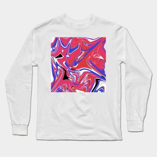 Pink red blue acrylic paint effect art Long Sleeve T-Shirt